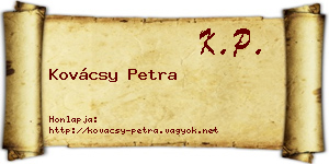 Kovácsy Petra névjegykártya