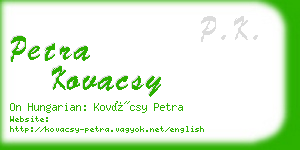 petra kovacsy business card